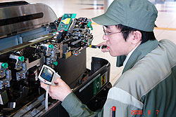 Mylo(sony)で千手観音サーバに接続し駅務機器サービスデータに基づき作業